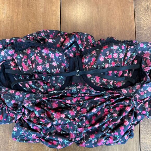 For Love & Lemons Melrose Black Floral Mini Dress L Coquette Sexy Valentines LBD - Picture 11 of 16